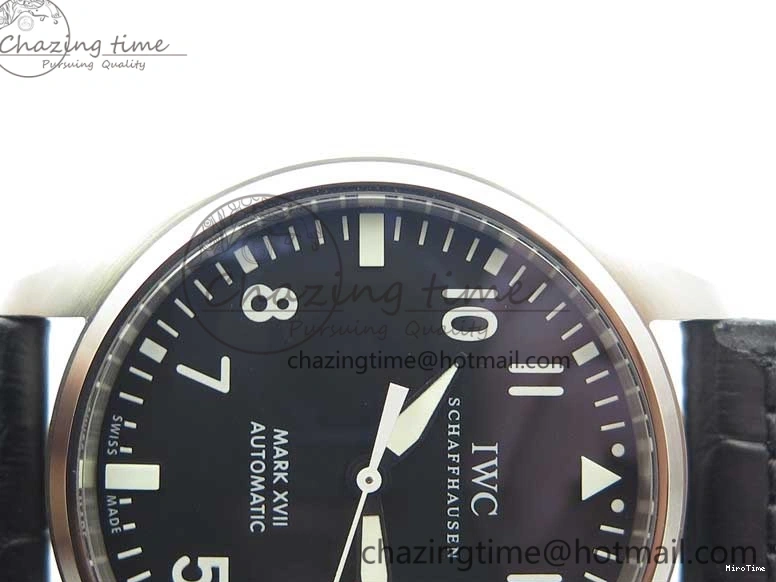 MIROTIME 0108 Affordable Mark XVII IW326501 FKF 1:1 Best Edition Black Dial on Black Leather Strap 7131